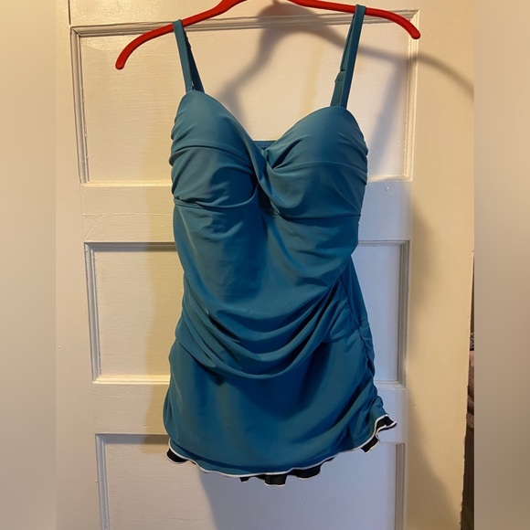 Other - Teal swim dress size 12 with adjustable straps.